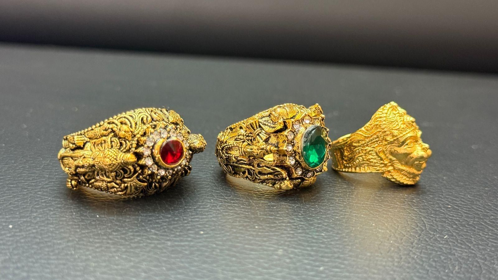 Religious Ring of Shivji Ganeshji & Hanumanji Combo of 3